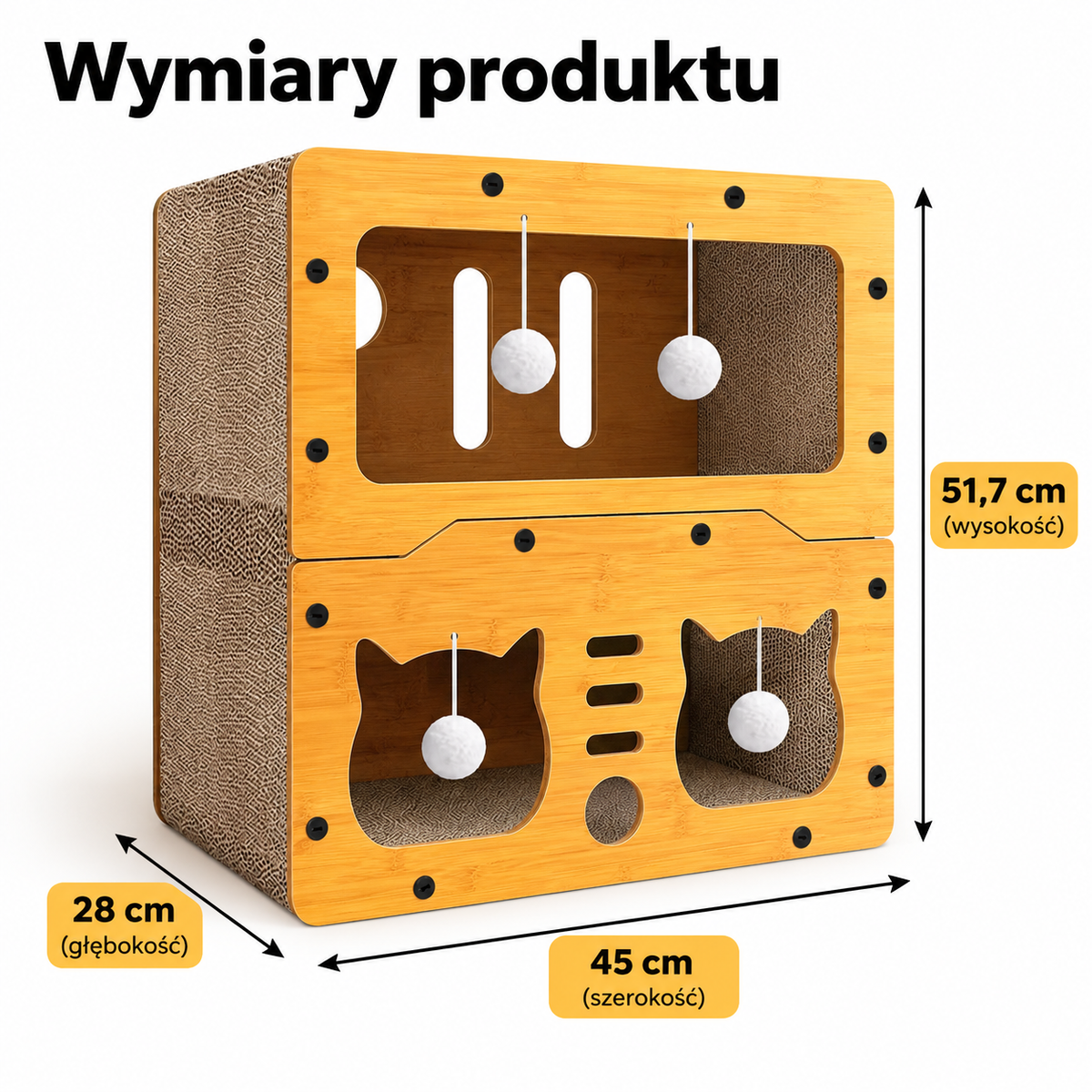 MiauBox 4w1 – Domek, Drapak i Centrum Zabawy dla Kota 🐱